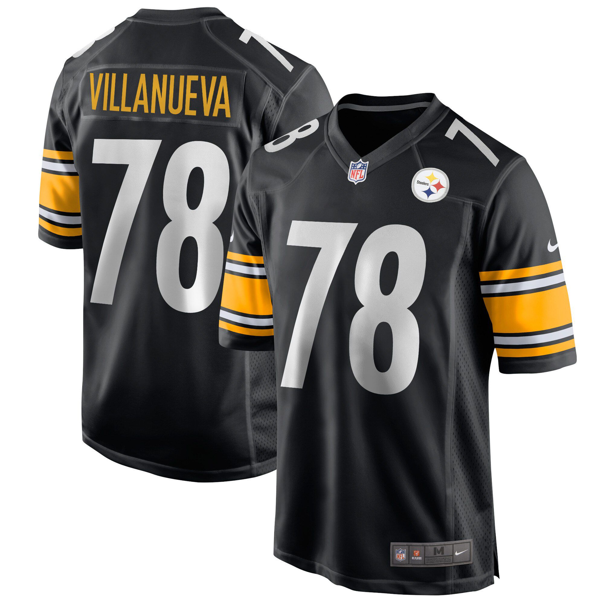 Men Pittsburgh Steelers 78 Alejandro Villanueva Nike Black Game Player NFL Jersey